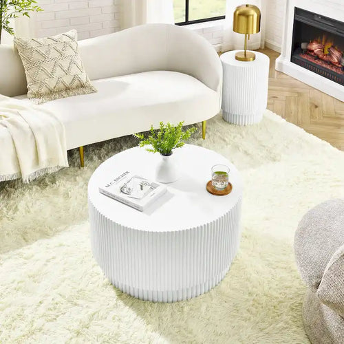 Table Basse H-Barrel de 40 cm, Style Nordique, Design Simple, Adaptée à Une Utilisation Intérieure Et Extérieure, Matériau Oxyde De Magnésium
