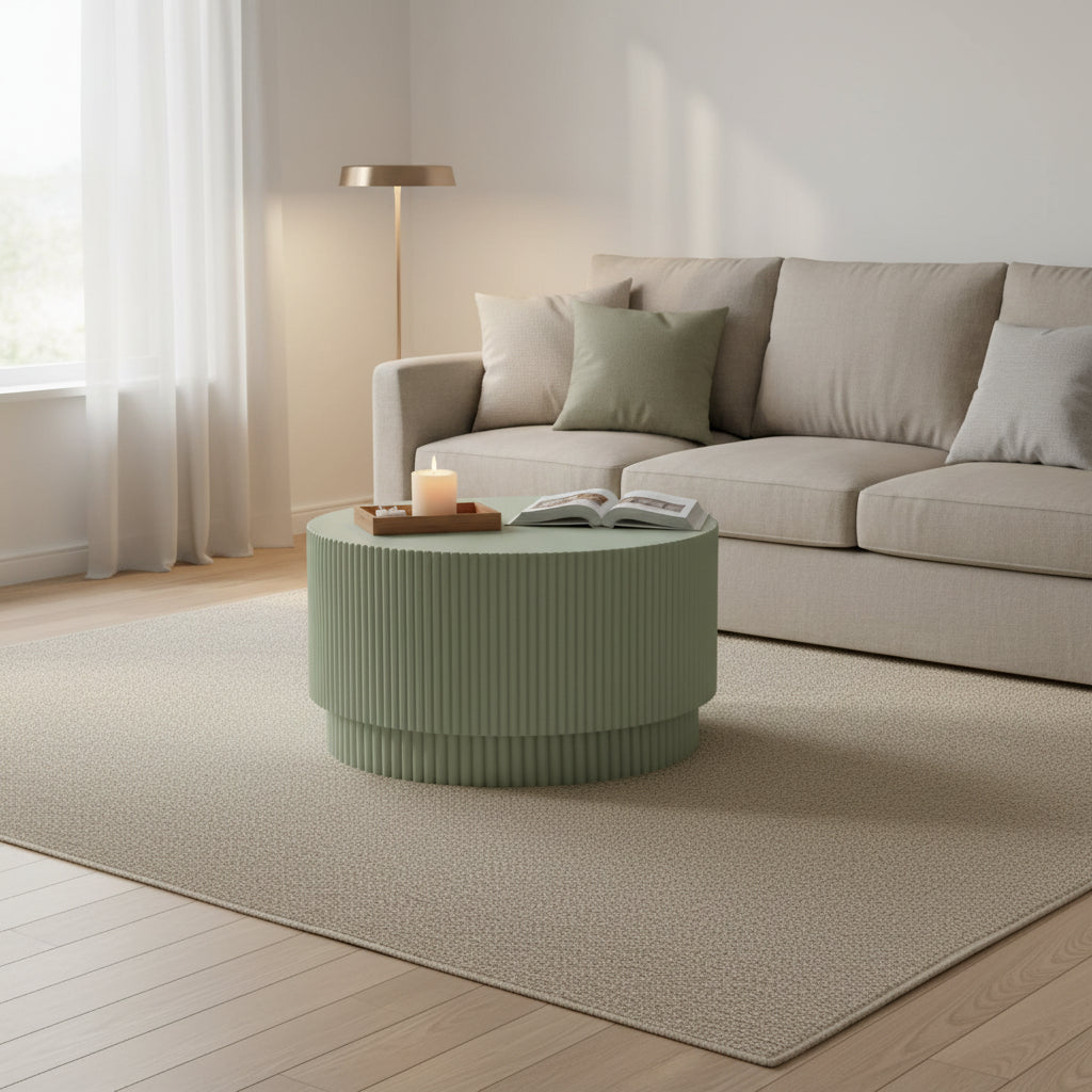 Table Basse H-Barrel de 40 cm, Style Nordique, Design Simple, Adaptée à Une Utilisation Intérieure Et Extérieure, Matériau Oxyde De Magnésium