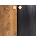 Meuble TV scandinave avec 3 armoires, console multimédia pour TV jusqu'à 70 pouces, meuble de rangement pour salon