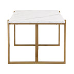 Ensemble de salle à manger rectangulaire moderne Carter avec table en faux marbre et six chaises rembourrées