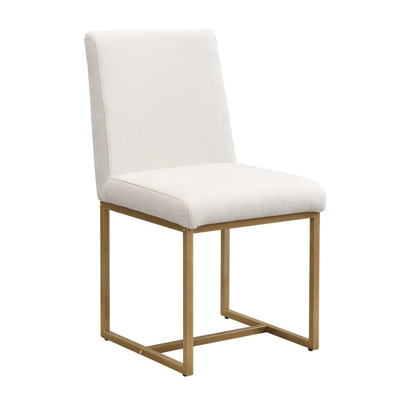 Ensemble de salle à manger rectangulaire moderne Carter avec table en faux marbre et six chaises rembourrées