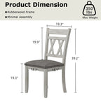 Chaises de salle à manger en bois massif avec assise en tissu de linEnsemble de 2/4/6 chaises de cuisine