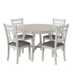 Chaises de salle à manger en bois massif avec assise en tissu de linEnsemble de 2/4/6 chaises de cuisine