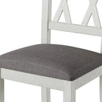 Chaises de salle à manger en bois massif avec assise en tissu de linEnsemble de 2/4/6 chaises de cuisine
