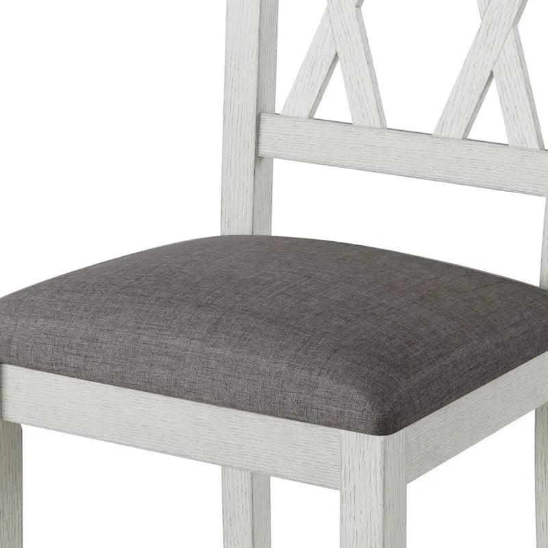 Chaises de salle à manger en bois massif avec assise en tissu de linEnsemble de 2/4/6 chaises de cuisine
