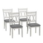 Chaises de salle à manger en bois massif avec assise en tissu de linEnsemble de 2/4/6 chaises de cuisine