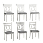Chaises de salle à manger en bois massif avec assise en tissu de linEnsemble de 2/4/6 chaises de cuisine