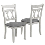 Chaises de salle à manger en bois massif avec assise en tissu de linEnsemble de 2/4/6 chaises de cuisine