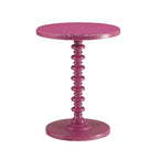 Table d'appoint ronde Toni avec piédestal tourné, en bois violet de 56 cm