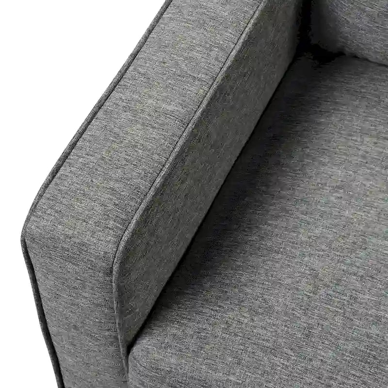 Fauteuil Wystan contemporain à accoudoirs droits avec pieds fuselés en bois massif, fauteuil simple rembourré en tissu par