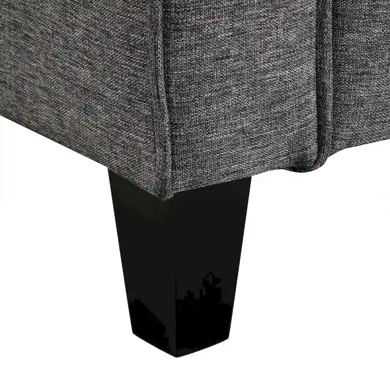 Fauteuil Wystan contemporain à accoudoirs droits avec pieds fuselés en bois massif, fauteuil simple rembourré en tissu par