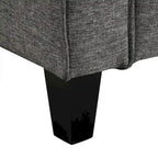 Fauteuil Wystan contemporain à accoudoirs droits avec pieds fuselés en bois massif, fauteuil simple rembourré en tissu par