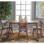Ensemble de salle à manger rectangulaire 5 pièces en bois Alma Mid-Century par