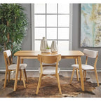 Ensemble de salle à manger rectangulaire 5 pièces en bois Alma Mid-Century par