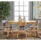 Ensemble de salle à manger rectangulaire 5 pièces en bois Alma Mid-Century par