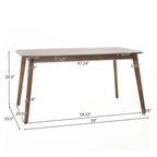 Ensemble de salle à manger rectangulaire 5 pièces en bois Alma Mid-Century par