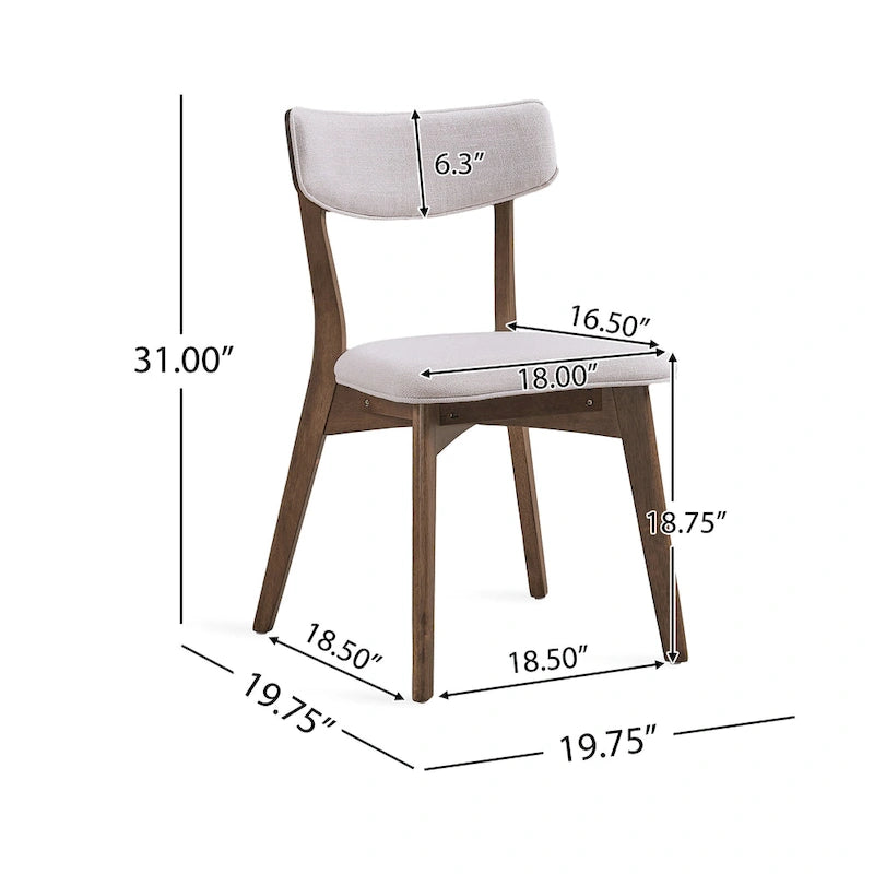 Ensemble de salle à manger rectangulaire 5 pièces en bois Alma Mid-Century par