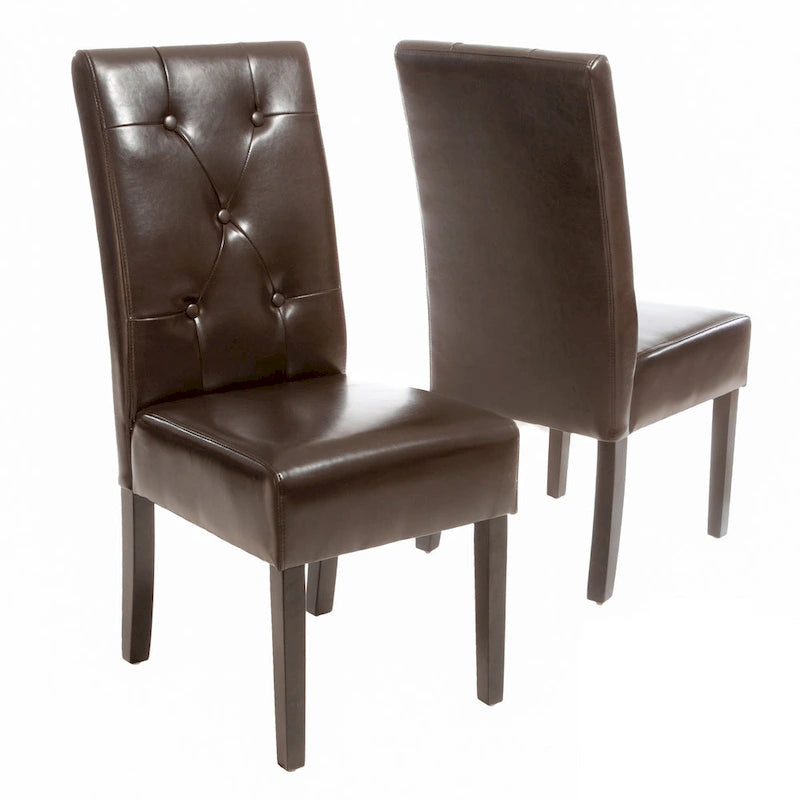Chaise de salle à manger en cuir reconstitué Taylor Brown (ensemble de 2) par