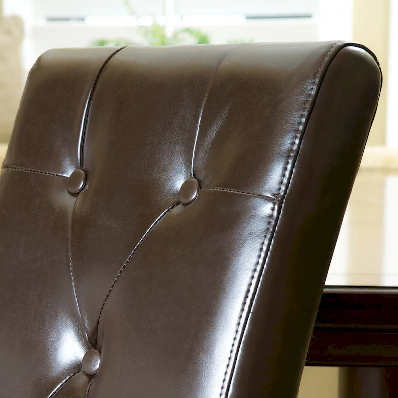 Chaise de salle à manger en cuir reconstitué Taylor Brown (ensemble de 2) par