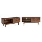 Meuble TV Bardolino Mid-Century en bois à 2 tiroirs - 150 cm