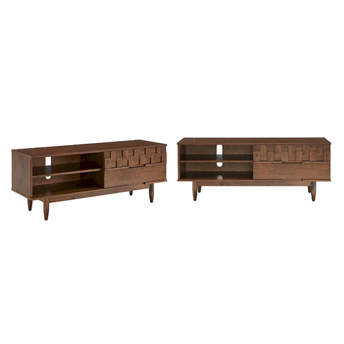 Meuble TV Bardolino Mid-Century en bois à 2 tiroirs - 150 cm