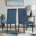 Chaises de salle à manger Noricum en velours à dossier capitonné (lot de 2)