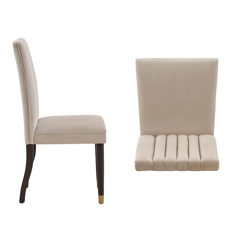 Chaises de salle à manger Noricum en velours à dossier capitonné (lot de 2)