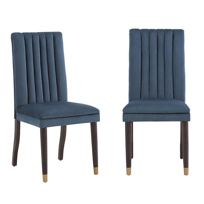 Chaises de salle à manger Noricum en velours à dossier capitonné (lot de 2)