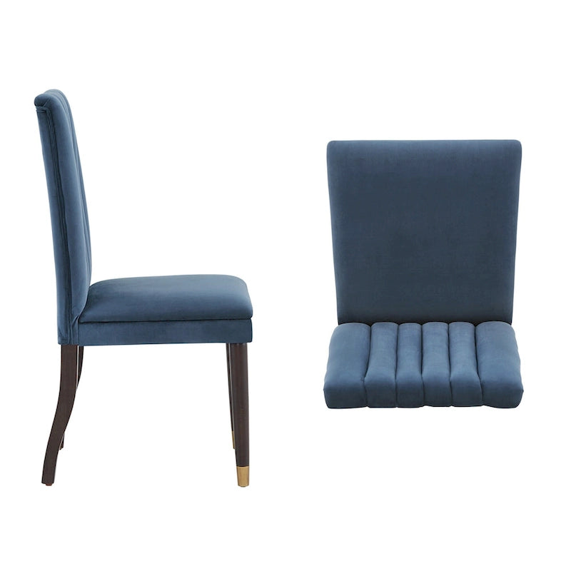 Chaises de salle à manger Noricum en velours à dossier capitonné (lot de 2)
