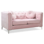 Causeuse capitonnée en velours Pompano