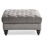 Grand pouf ottoman touffeté Nola Velvet