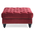 Grand pouf ottoman touffeté Nola Velvet