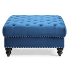 Grand pouf ottoman touffeté Nola Velvet