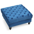 Grand pouf ottoman touffeté Nola Velvet