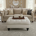 Grand pouf ottoman touffeté Nola Velvet