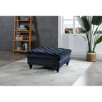 Grand pouf ottoman touffeté Nola Velvet