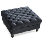 Grand pouf ottoman touffeté Nola Velvet