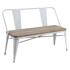Banc de salle à manger Rish Industrial Metal de 47 pouces avec dossier