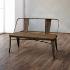 Banc de salle à manger Rish Industrial Metal de 47 pouces avec dossier