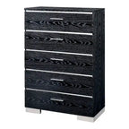 Lit à panneaux de rangement contemporain en bois massif 2 pièces et ensemble commode haute