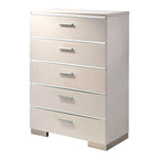 Lit à panneaux de rangement contemporain en bois massif 2 pièces et ensemble commode haute