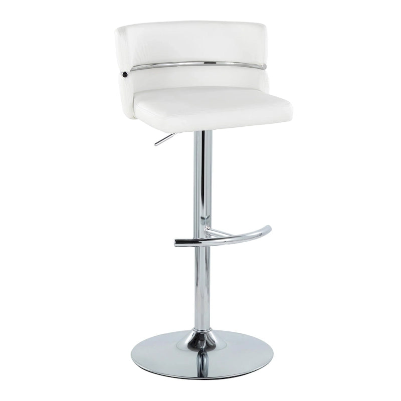 Tabouret de bar réglable Lena avec repose-pieds arrondi en T (Lot de 2)