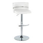 Tabouret de bar réglable Lena avec repose-pieds arrondi en T (Lot de 2)