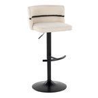 Tabouret de bar réglable Lena avec repose-pieds arrondi en T (Lot de 2)