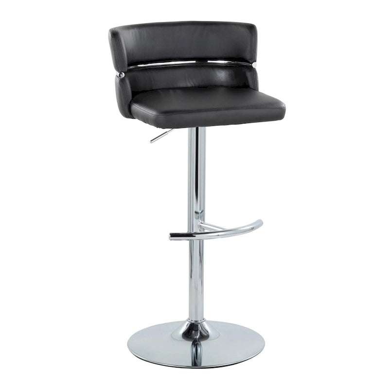 Tabouret de bar réglable Lena avec repose-pieds arrondi en T (Lot de 2)