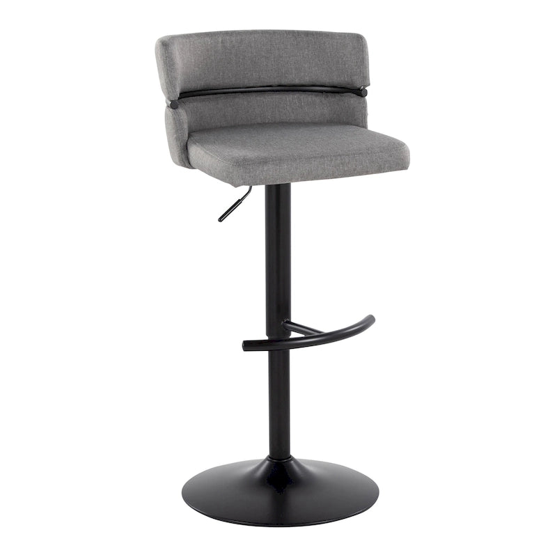 Tabouret de bar réglable Lena avec repose-pieds arrondi en T (Lot de 2)