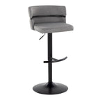 Tabouret de bar réglable Lena avec repose-pieds arrondi en T (Lot de 2)