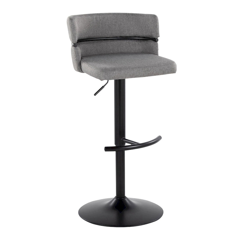 Tabouret de bar réglable Lena avec repose-pieds arrondi en T (Lot de 2)