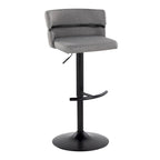Tabouret de bar réglable Lena avec repose-pieds arrondi en T (Lot de 2)