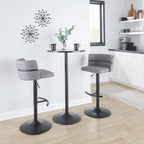 Tabouret de bar réglable Lena avec repose-pieds arrondi en T (Lot de 2)